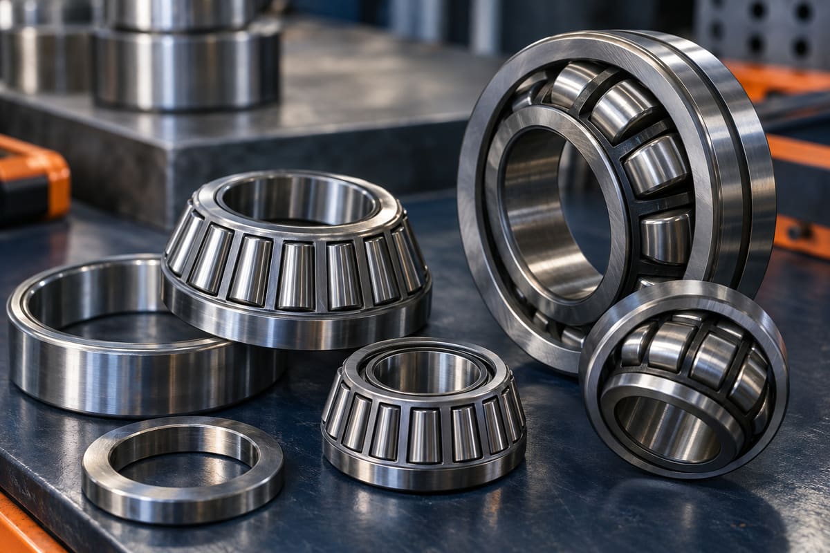 Roller bearings close up